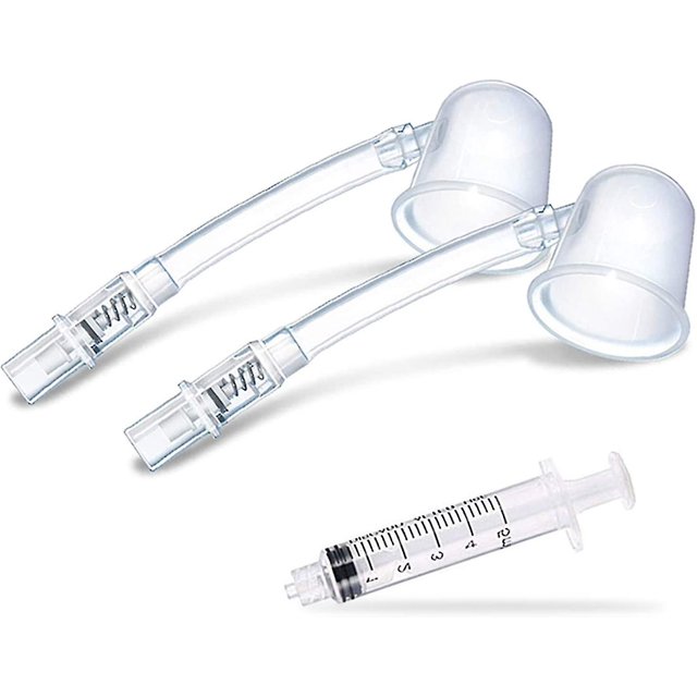 Aspirador de pezones - Corrector de pezones - Extractores de pezones con ventosas para pezones planos e invertidos con estuches de transporte (transparentes)