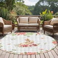 thumbnail image 4 of Easter Bunny Round Area Rug 6Ft Washable Circle Rugs for Bathroom Office, Spring Watercolor Pink Flower Grey Plaid Non-Slip Carpet Floor Mats Indoor Outdoor Carpet Runner Aesthetic Home Decor, 4 of 8