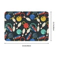 thumbnail image 3 of Xecao Bowling Ball print Flannel Mat: Non-slip, 16x24in. Ideal for kitchen, bedroom, bath & living room., 3 of 9
