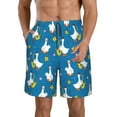 thumbnail image 2 of Uemuo Cartoon Goose Pattern Men's Swim Trunks Hawaiian Beach Bathing Suit Swimsuits Beach Quick-Dry Shorts with Pockets-Medium, 2 of 9
