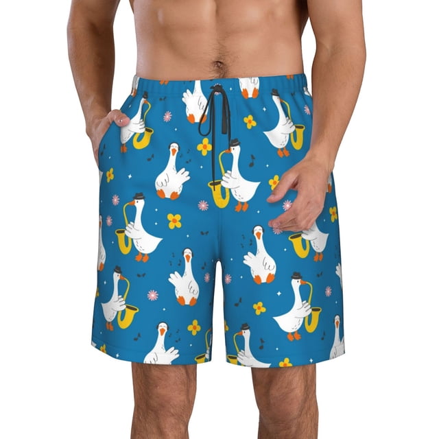 Fotbe Cartoon Goose Trajes de Baño Estampados para Hombre, Shorts de Verano de Secado Rápido, Ropa de Playa, Bañadores-XX-Large