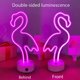 thumbnail image 2 of Luz de neón rosa con base de soporte - Lámpara de neón rosa - Funciona con pilas/USB - Para dormitorio - Decoración de fiesta para bar y Navidad, 2 of 5