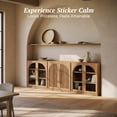 thumbnail image 4 of BELLEZE 3-Piece Modular Buffet Cabinet with Storage Freely Configurable, Classic Modern 2 Arched Glass Door Sideboards and 1 Double-Arc Wood Door Credenza For Dining Room Living Room Entryway - Camel, 4 of 7