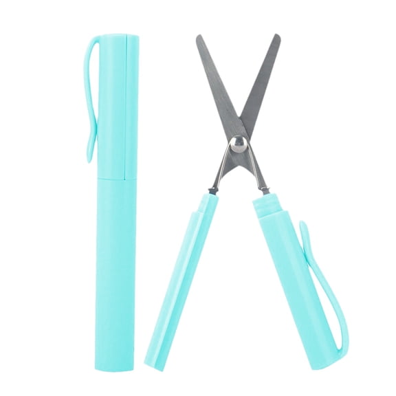 YIMWNYI Portable Pen-Style Scissors 2Pcs, Compact Foldable Safety Scissors, Lightweight Craft Tool, Perfect for DIY Projects, Ideal for Office Use, Versatile Cutting Scissors