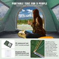 thumbnail image 4 of Cshidworld Pop Up Canopy Instant Family Tents for Camping 2-3 Person with 2 Door & 2 Window, Includes Carrying Bag and Windproof Ropes Anti-UV, Camping Tent for Beach Camping, Hiking, Outdoor, 4 of 8