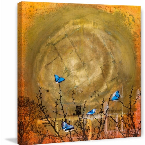 "Blue Butterflies" Painting Print on Wrapped Canvas