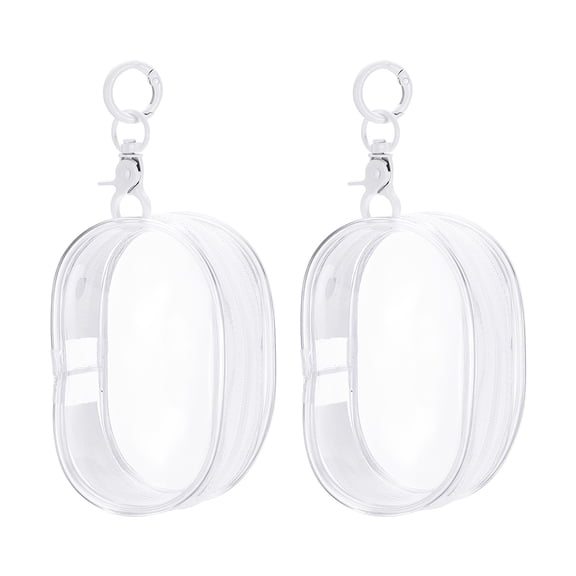 Uxcell 2.95 x 4.13 inch Clear Display Bag with Keychain 2 Pcs Pouch for Collectibles White