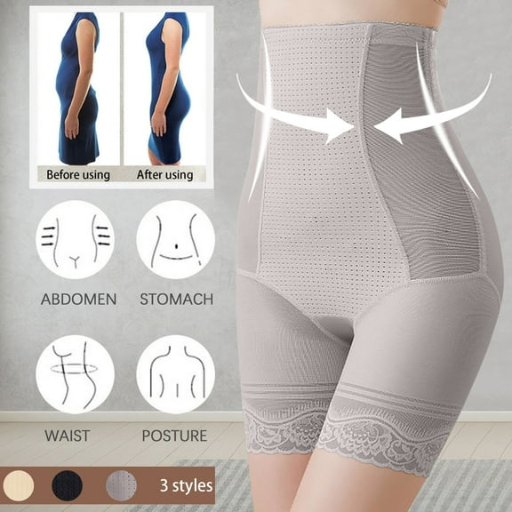 HUPOM Anti Chafing Underwear Men Womens Underwear High Waist Casual Tie Seamless Waistband Gray M