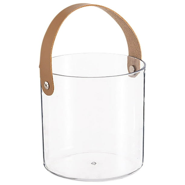 Plastic ice bucket store with handle