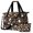 Halloween Ghost Leaf Black Pattern, variant on Black Halloween Pumpkin Faces Gym Duffel Bag 2 Piece Set, Carry on Luggage with Shoe Compartment & Toiletry Bag, USB Charging Port Gifts for Women Men,18.5 X 8.7 X 14.2 Inches