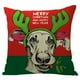 thumbnail image 1 of Funda de almohada navideña con diseño de muñeco de nieve para el hogar, almohada de lino a cuadros rojos, cojín navideño, 1 of 3