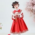 thumbnail image 5 of Generic Toddler Kids Baby Girls Children Fairy Hanfu Dresses For Chinese Calendar New Year Quilted Lined Warm Princess Dresses Embroidery Tang Suit Performance, 5 of 7