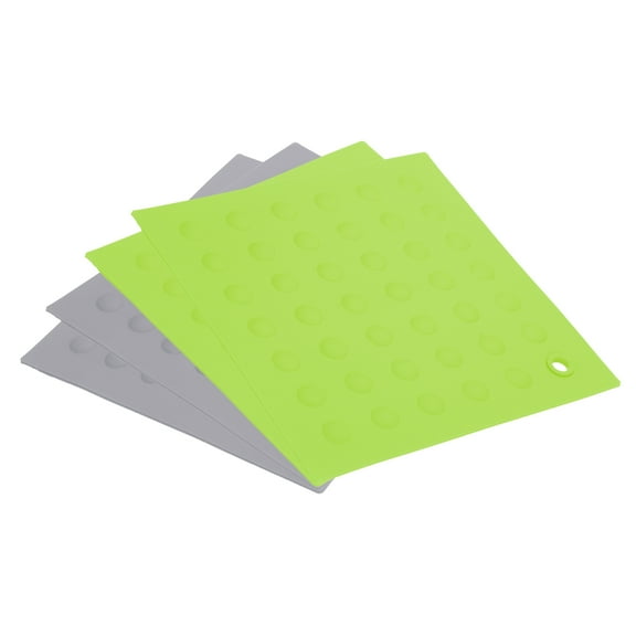 Uxcell 4Pcs Silicone Trivet Mat Heat Resistant Pot Holders Hot Pads Table Placemats for Hot Dishes Table-Multi Colours