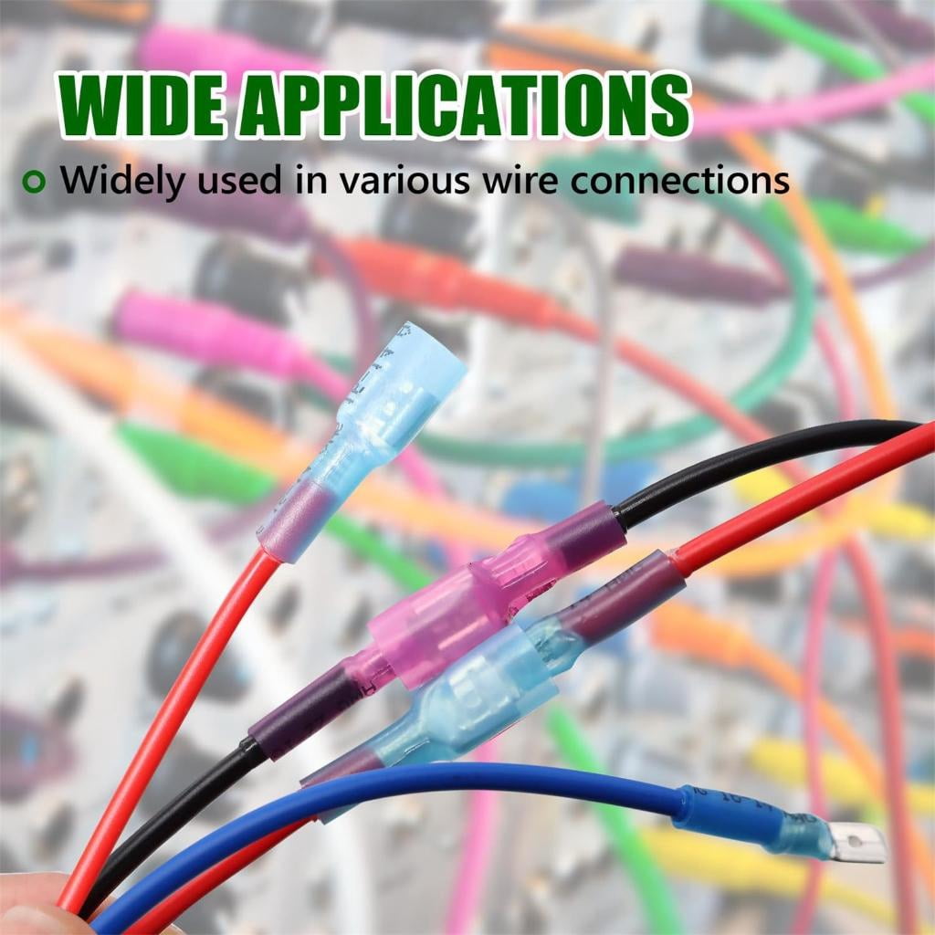 230pcs Heat Shrink Spades Terminals Connectors Multipurpose Spades Connectors Upgrades for Stable Electrical Connection