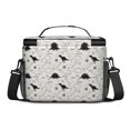 thumbnail image 3 of Dinosaur and Leaf Off White Pattern Insulated Lunch Box for Women Men, Medium Leakproof Cooler Bag with Adjustable Strap, 10"x6.7"x8", 3 of 6