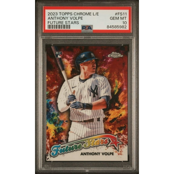 Graded 2023 Topps Chrome Logofractor Edition Anthony Volpe #FS11 Future Stars Rookie RC Baseball Card PSA 10 Gem Mint