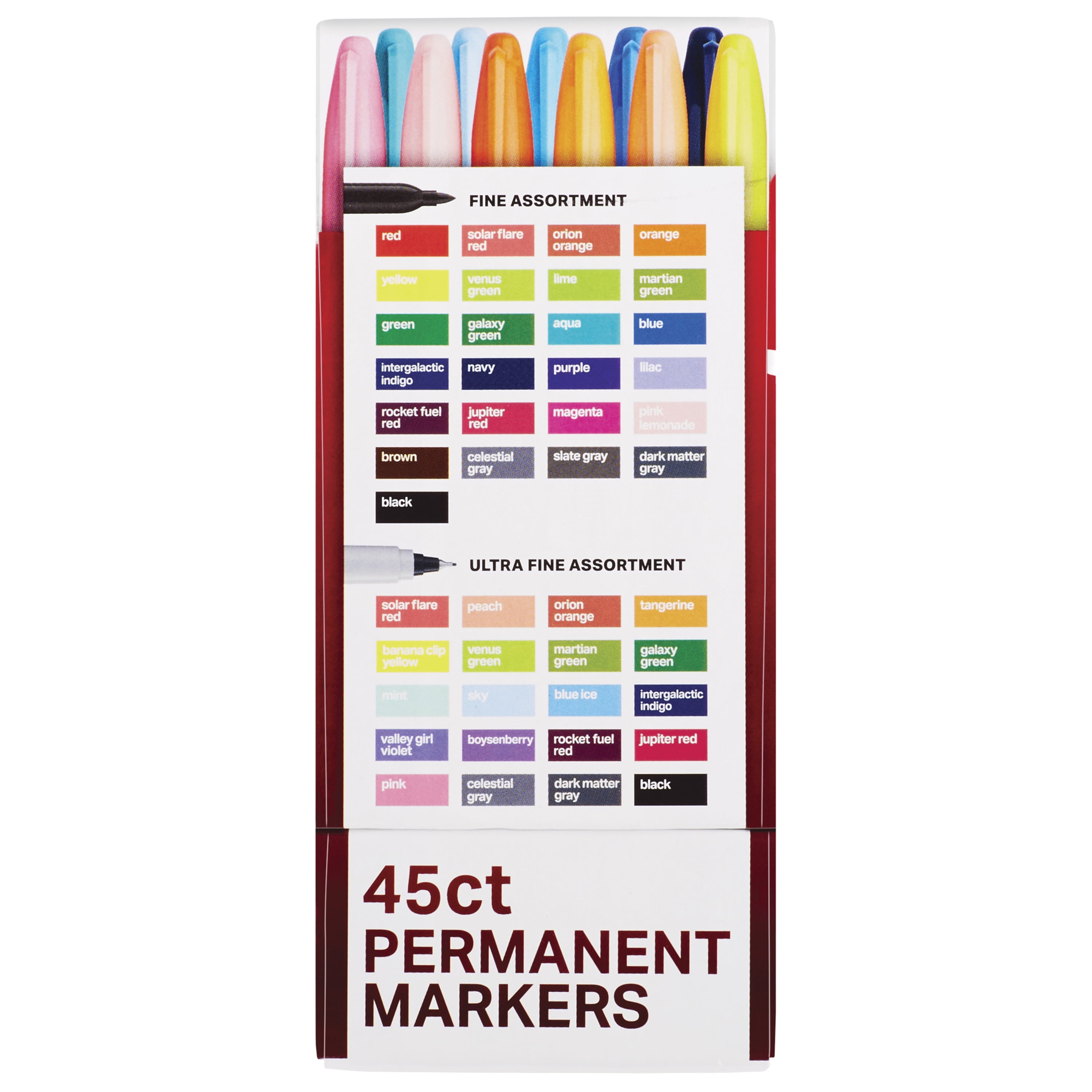  Sharpie Permanent Markers, Fine and Ultra-Fine Tips, 45 Count,  Ultimate Color Collection & Electro Pop Permanent Markers, Fine Point,  Assorted Colors, 24 Count : Everything Else
