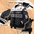 thumbnail image 4 of RAOENJADO Mens Racing Jacket Vintage Varsity Bomber Coat with Faux Leather Sleeves Streetwear, 4 of 7