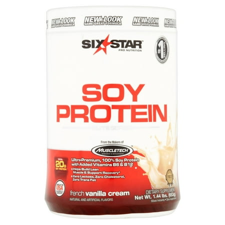 Six Star Pro Nutrition Soy Protein Powder, Vanilla, 20g Protein, 1.4 Lb