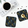 thumbnail image 4 of Lsque Sunflowers Pattern 4" Drink Coasters Set of 4, PVC Leather Absorbent Coasters, Table Coaster Set Decorative Coffee Cup Coasters Housewarming Gift -Square, 4 of 6