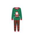 thumbnail image 3 of QIUOMBBP 2 Piece Matching Couple Christmas Pajamas Color Block Crewneck Long Sleeve Shirts Sleep Trousers Loungewear Green, 3 of 6
