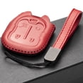 thumbnail image 4 of Vitodeco Genuine Leather Smart Key Fob Case with Leather Strap Compatible for GMC Acadia, GMC Terrain (2017 - 2025 Models ) - 5-Button, Red, 4 of 5