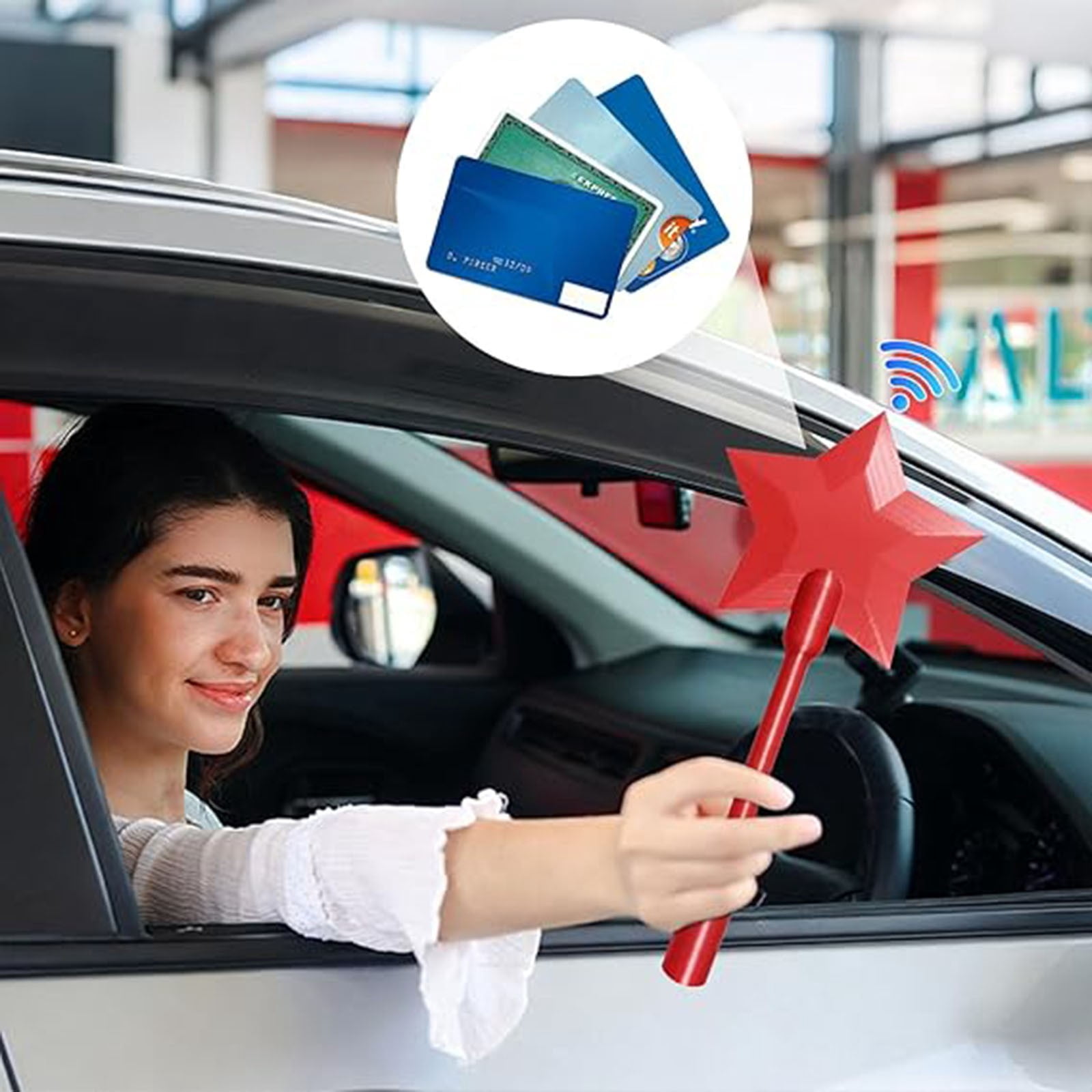 Tap-to-Pay Credit Card Wand – 3D Printed Wand,14" Star Wand with Plug-in Card, Star Wand Card Pack,Easy to Assemble and Carry, Interesting pay way for Gift