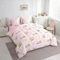 thumbnail image 3 of Manfei Princess Ribbon Child Twin Bedding Sets 7-Piece, Cartoon Flower Floral Bedding Comforter Set, Kawaii Ribbon Bow Reversible Sheet Sets, Luxury Bedroom Decor, 3 of 7