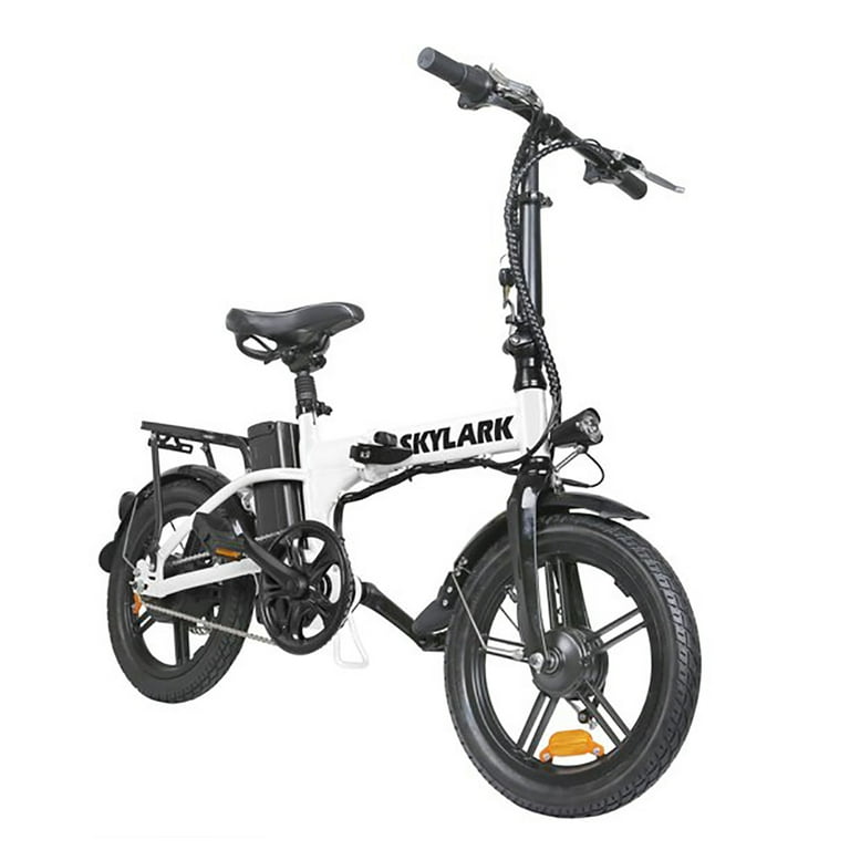 Nakto 16in SKYLARK White Folding City Electric Bicycle Bike for