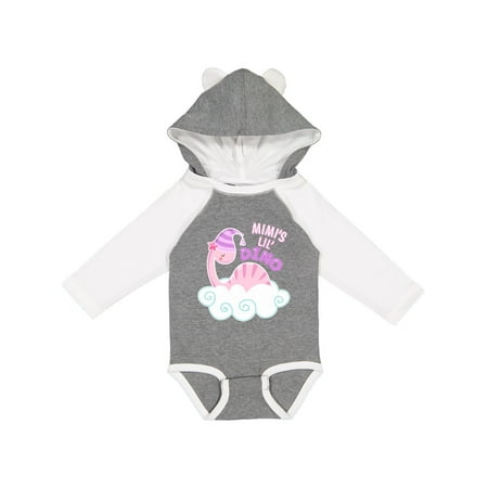 

Inktastic Mimi s Lil Dino with Cute Pink Baby Dinosaur Gift Baby Boy or Baby Girl Long Sleeve Bodysuit