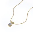 thumbnail image 4 of Certified Dazzling 1.5 Carat Emerald Cut Moissanite Pendant Necklace In 18K Yellow Gold Plating Over Silver, 4 of 5