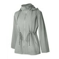 thumbnail image 4 of Levmjia Womens Hooded Jacket Waterproof Long Sleeve Windproof Lightweight Coat with Pockets for Outdoor Travel Hiking Commuting, 4 of 7
