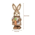 thumbnail image 2 of Easter Bunny Decor Easter Straw Bunny Figurine, 13" Bunny Easter Straw Bunny Figurines Cute Rabbit Holding Carrot Straw Rabbit Decor Statue, Spring Decorations for Home Farm (B), 2 of 2