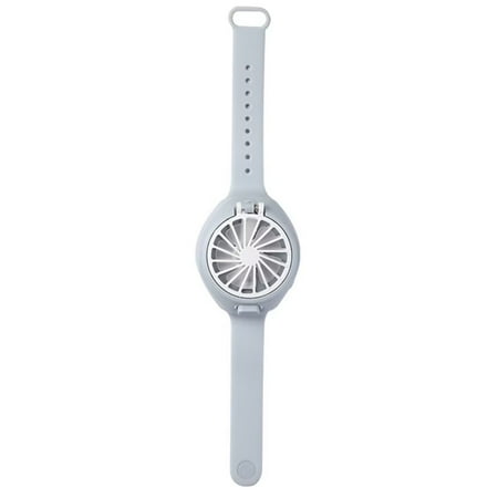 

IDOLCO Mini Fan Watch Wrist Fan USB Rechargeable Perosonal Fan with 3 Speeds Suitable for Kids Children [Gray]