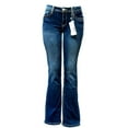 thumbnail image 3 of Jack David Rhinestone Studs Dark Wash Denim Flap Pocket Bootcut Jeans, 3 of 6