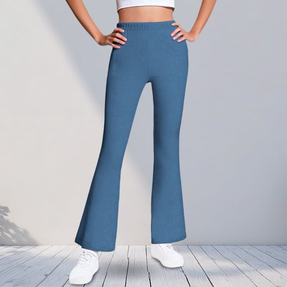 Cowsor Girls Flared Dress Pants – Soft Bell Bottom Uniform Pants for School or Daily Wear