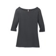 thumbnail image 5 of District Made Ladies Perfect Weight 3/4 Sleeve Tee-S (Charcoal), 5 of 6