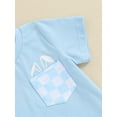 thumbnail image 6 of Suealasg Toddler Boys Summer 2Pcs Outfits Set Clothes 1T 2T 3T Beach Party Shorts Set Kids Boys Short Sleeve T-Shirts Tops and Plaid Print Shorts, 6 of 9