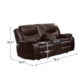 thumbnail image 7 of Pemberly Row Double Glider Reclining Loveseat with Console in Brown, 7 of 7