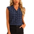 thumbnail image 2 of INSPIRE CHIC Sleeveless Button Down Tartan Shirt for Women's Summer Casual Shirts Blouse, 2 of 5