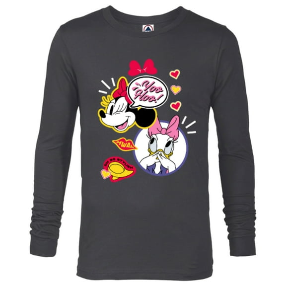 Disney Minnie Mouse and Daisy Duck Yoo Hoo - Long Sleeve T-Shirt for Men - Customized-Charcoal Heather
