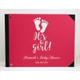 thumbnail image 2 of Darling Souvenir Pink Baby Footprint Personalized Baby ShowerGuestBookHardboundGuestSign-InBookGuestRegistryGuestbook-9 x 12 Inches, 2 of 4