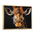 thumbnail image 2 of Designart "Giraffe Portrait Elegance in Monochrome II" Animals Floater Framed Canvas Wall Art, 2 of 7