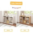 thumbnail image 5 of 6 Cube Organizer Bookcase - Fabric Storage Bins Container, Open Shelf Simple Compartments Bookshelf, Oak, 5 of 10