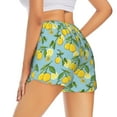 thumbnail image 2 of Uemuo Lemon (3) Pattern Women's Athletic Shorts High Waisted Running Shorts with Liner Pockets Gym Elastic Workout Shorts-Medium, 2 of 9