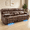 Brown, variant on 4-Seater Power Recliner Sofa with Dual Consoles, Massage & Heat, LED Theater Seating with Bluetooth Speaker, USB Charging, Cup Holders, 360°Tray Table & Phone Holder, Faux Leather