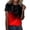 Red, variant on Womens Summer Tops Short Sleeve O-Neck Gradient Print Casual Loose T-Shirt