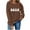 Brown, variant on Xdegoge Christmas Shirts Women Long Sleeve Round Neck Top Cute Snowman Print Sweatshirt Family Xmas Holiday Graphic Tee Top Clothes for Christmas Ceremony