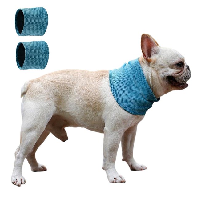 2pcs Ice Collar 3 Sizes Dogs Cats Breathable Scarf Cooling Bandana For Mountaineering Walking Playing Summer Outdoor Pet ScarfM He Qiyong unisex