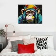 thumbnail image 4 of Shiartex Monkey Canvas Wall Art Colorful Graffiti Monkey Abstract Animal Wall Art for Living Room Decor Gorilla Painting Colorful Monkey Art  Monkey Colorful Animal Pictures 20x16 in/16x12 in, 4 of 4